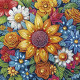 Алмазная мозаика "Цветы" BH030 неполная выкладка 25х25 см