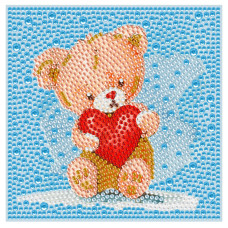 Алмазная мозаика "Мишка Тедди" DM5003 с рамкой 15х15 см