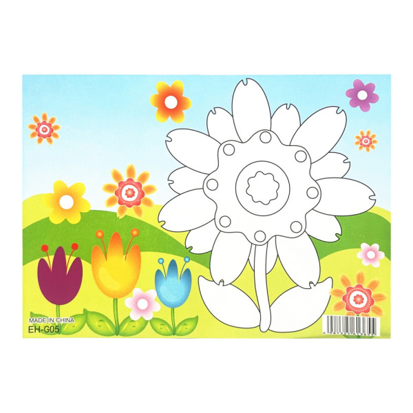 Детская мозаика по номерам "Поле цветов" 13-126-19, 5 цветов