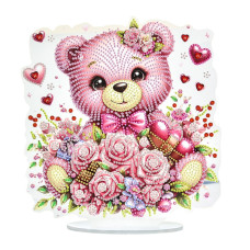 Набор для творчества алмазная мозаика "Нежный мишка" YKLZ15263 на подставке 25х25 см