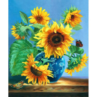 Алмазная мозаика без подрамника "Бабочки возле подсолнухов" JSDF81815 30х40 см Алмазная мозаика без подрамника "Бабочки возле подсолнухов" JSDF81815 30х40 см