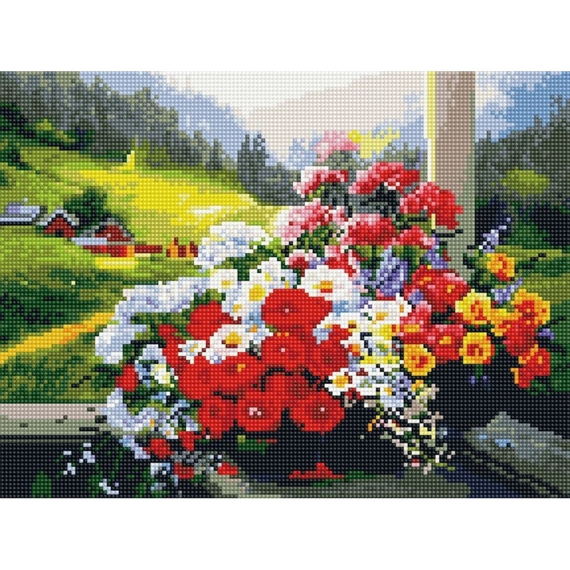 Алмазная мозаика "Горный букет" EJ880, 40х30 см Алмазная мозаика "Горный букет" EJ880, 40х30 см