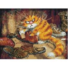 Алмазна мозаїка "Незадоволений кіт" EJ883, 40х30 см