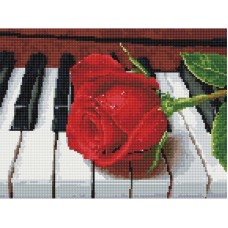Алмазна мозаїка "Троянда на роялі" EJ929, 40х30 см