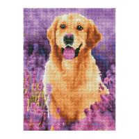 Алмазная мозаика "Пес среди лаванды" EJ1412, 40х30 см Алмазная мозаика "Пес среди лаванды" EJ1412, 40х30 см
