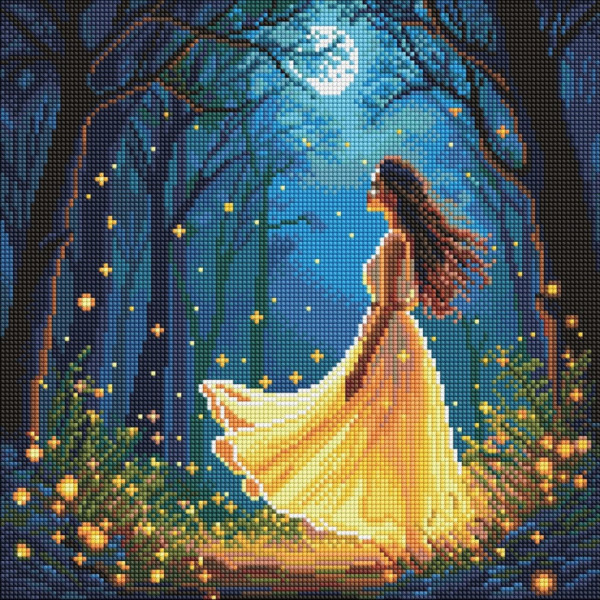 Алмазная мозаика "Девушка среди светлячков" ©art_selena_ua AMO8224, 40х40 см