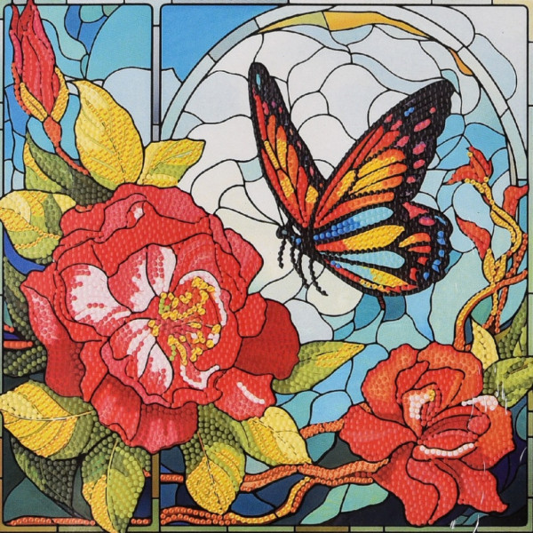 Алмазна мозаїка "Метелик літа" DEEX16304 не повна викладка 30х30 см