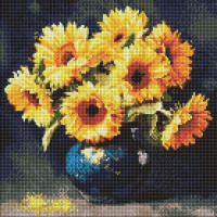 Алмазная мозаика "Подсолнух в темноте" ©art_selena_ua AMO8354, 40х40 см