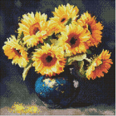 Алмазна мозаїка "Соняшник в темряві" ©art_selena_ua AMO8354, 40х40 см