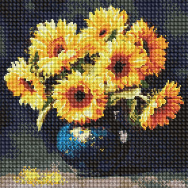 Алмазна мозаїка "Соняшник в темряві" ©art_selena_ua AMO8354, 40х40 см