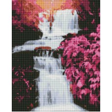 Алмазна мозаїка "Тропічний водоспад" Ідейка AMO7236 40х50 см
