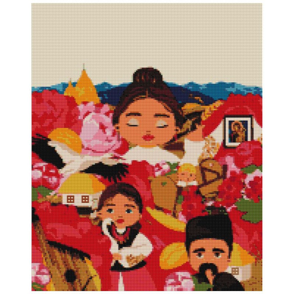 Алмазна мозаїка "Українські традиції" @Лілі Демачкович DBS1038  Brushme 40х50 см