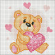 Алмазная мозаика без подрамника "Маленький мишка" AMC7758 с АВ стразами 20х20 см