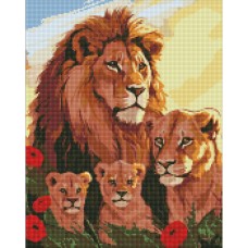 Алмазна мозаїка "Родина левів" AMO7893 40х50см