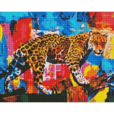 Алмазна мозаїка "Яскравий леопард" AMO7503 40х50 см