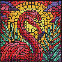 Алмазная мозаика "Витраж. Фламинго" ©art_selena_ua AMO8318, 30х30 см