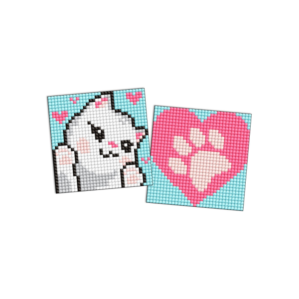 Алмазная мозаика "Белые лапки" AMS1045 на самоклеящейся основе 9x9 см