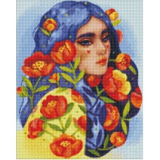 Алмазна мозаїка "Синьоока весна" ©lesya_nedzelska_art Ідейка AMO7475 40х50 см