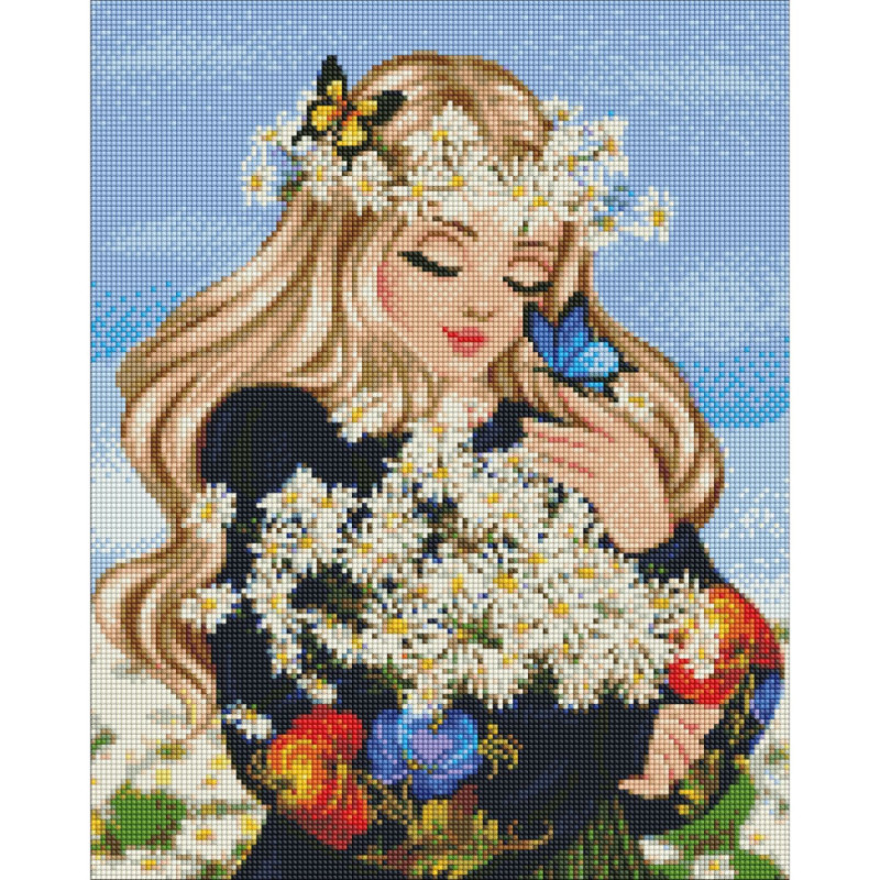 Алмазна мозаїка "Ромашкове поле" ©krizhanskaya AMO7625 Ідейка 40х50 см