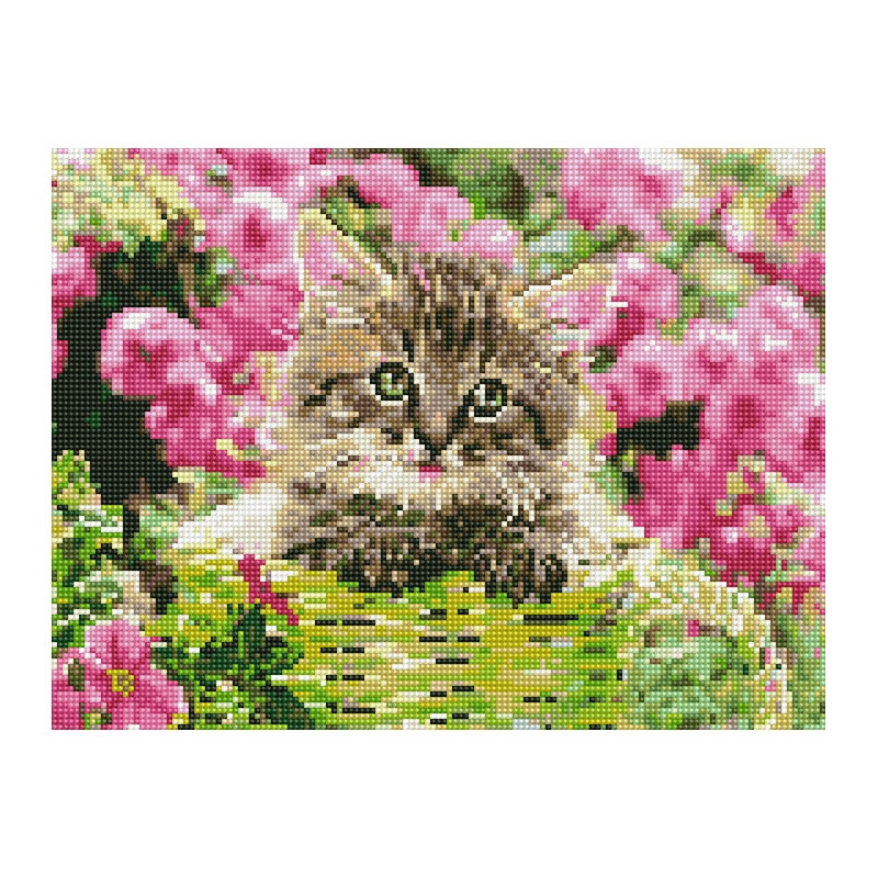 Алмазная мозаика "Киса в корзине" EJ1371, 40х30 см Алмазная мозаика "Киса в корзине" EJ1371, 40х30 см