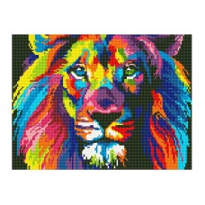 Алмазна мозаїка "Райдужний лев" EJ1232, 40х30 см