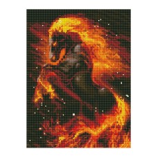 Алмазная мозаика "Огненный конь" EJ1386, 40х30 см