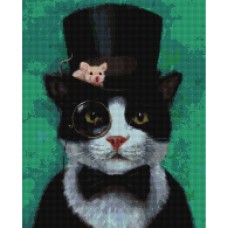 Алмазная мозаика "Котик джентльмен" ©Lucia Heffernan DBS1207, 40x50 см