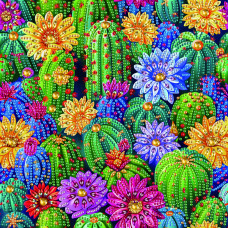 Алмазна мозаїка "Квіткові кактуси" BH014 неповна викладка 25х25 см
