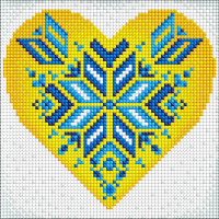 Алмазна мозаїка без підрамника "Україна в серці" ©Mariia Davydova AMC7682 20х20 см