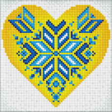Алмазна мозаїка без підрамника "Україна в серці" ©Mariia Davydova AMC7682 20х20 см