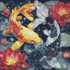 Алмазная мозаика "Жизнь кои" ©art_selena_ua AMO20087, 40х40 см