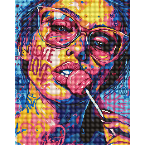 Алмазная мозаика "Девушка с конфеткой" Идейка AMO8071 40х50 см