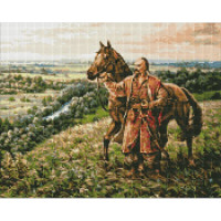 Алмазна мозаїка "Козацький дух" ©Сергій Лобач Ідейка AMO7338 40х50 см
