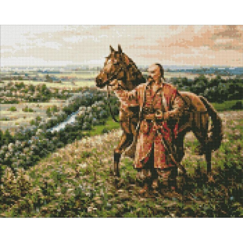 Алмазна мозаїка "Козацький дух" ©Сергій Лобач Ідейка AMO7338 40х50 см