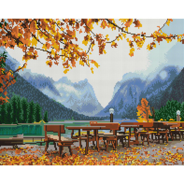 Алмазна мозаїка "Осінь у горах" Brushme DBS1011 40х50 см