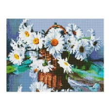 Алмазна мозаїка "Ромашки в кошику" EJ1389, 40х30 см