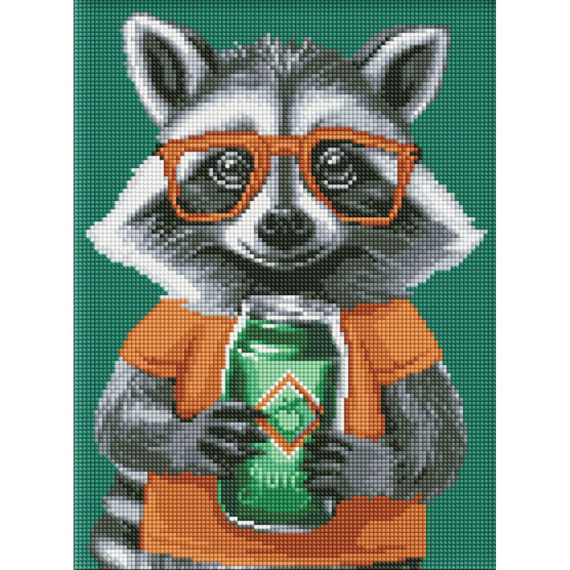 Алмазная мозаика без подрамника "Милый енот" AMC7745 30х40 см Алмазная мозаика без подрамника "Милый енот" AMC7745 30х40 см