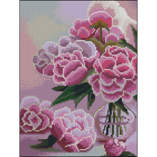 Алмазна мозаїка без підрамника "Рожеві півонії" ZAV3040-44, 30х40 см