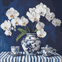 Алмазна мозаїка "Орхідея в порцеляні" ©art_selena_ua AMO8255, 40х40 см