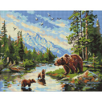 Алмазная мозаика "Медведица и медвежата" ©art_selena_ua AMO20089, 40х50 см
