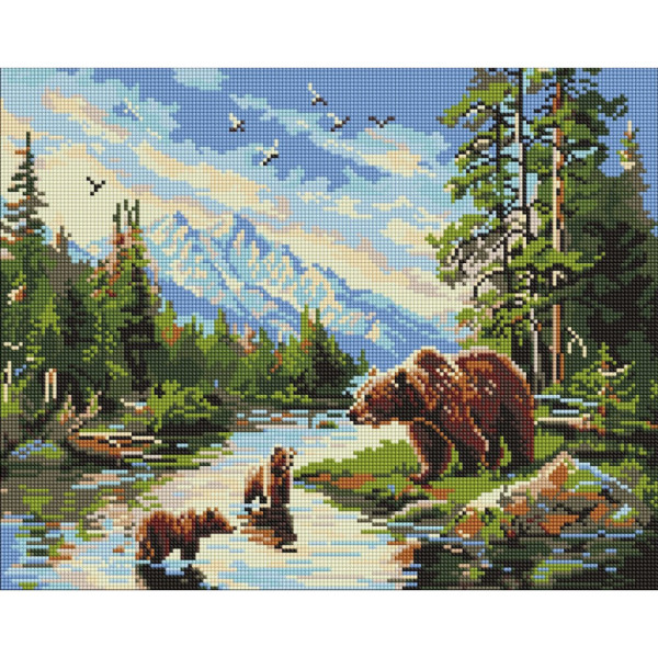 Алмазная мозаика "Медведица и медвежата" ©art_selena_ua AMO20089, 40х50 см