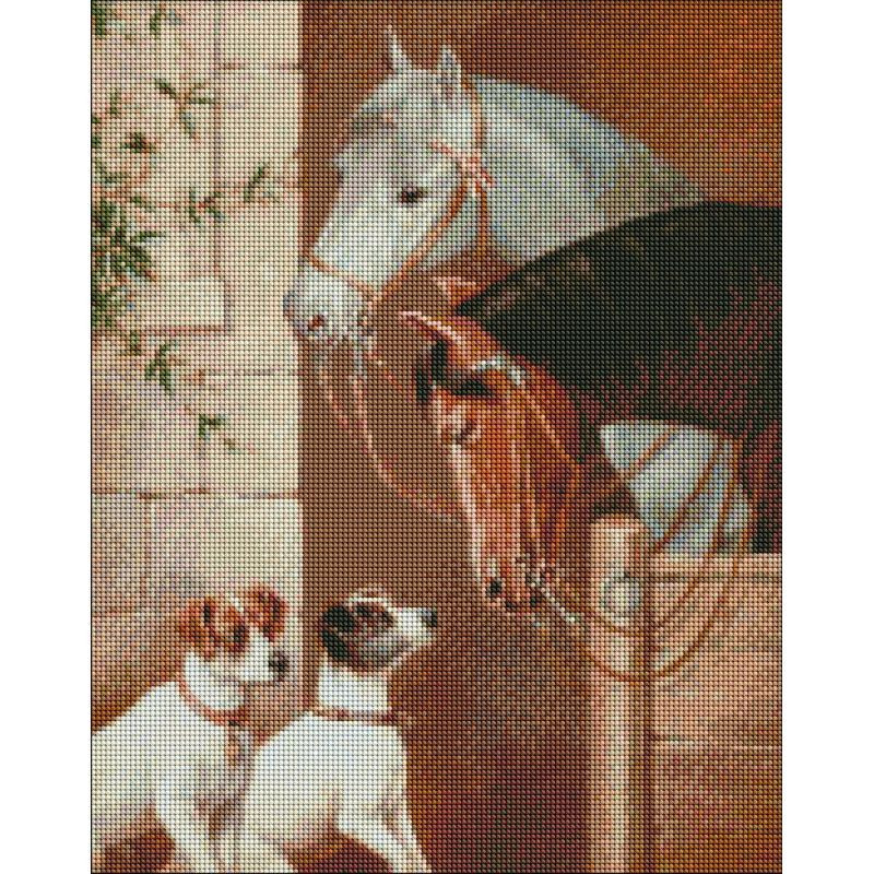 Алмазна мозаїка "Зустріч у стайні"©Carl Reichert Ідейка AMO7295 40х50 см
