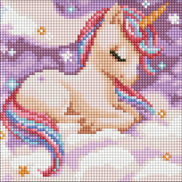 Алмазная мозаика без подрамника "Волшебный сон" AMC7885 с АВ стразами 20х20см