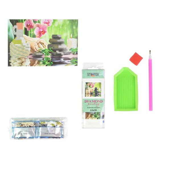 Алмазная мозаика "Гармония и спокойствие" YAB28548 без подрамника, не полная выкладка 10х15 см