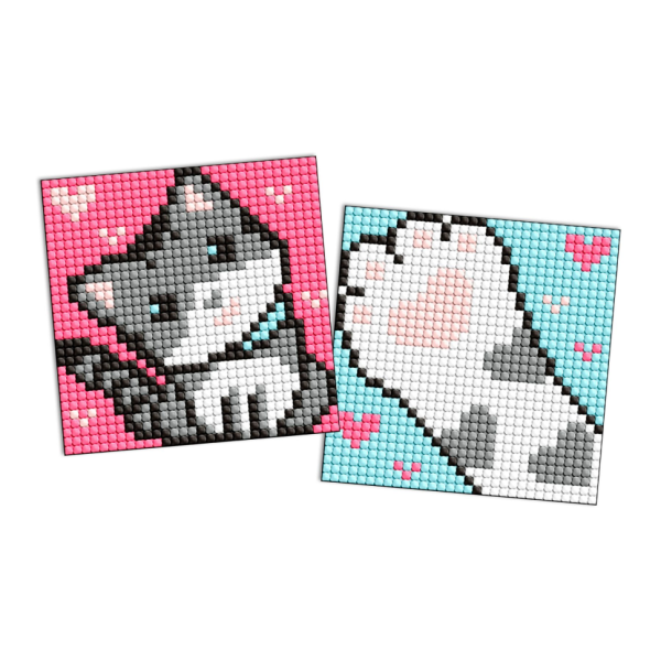 Алмазная мозаика "Серый пушистик" Идейка AMG1051 9x9 см