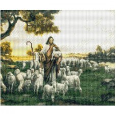 Алмазна мозаїка "Пастух зі стадом овець"  Strateg HX042 30х40 см