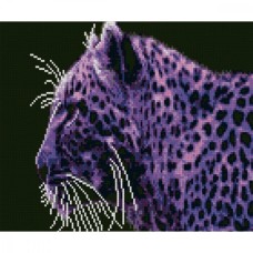 Алмазна мозаїка "Фіолетовий гепард" Strateg HX127 30х40 см