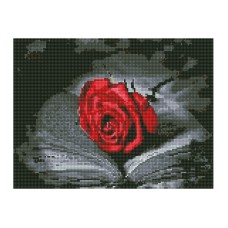 Алмазна мозаїка "Троянда на книжці" EJ1358, 40х30 см