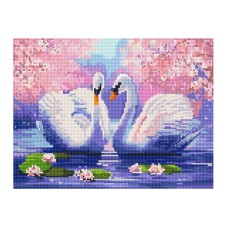 Алмазна мозаїка "Пара лебедів" EJ1241, 40х30 см