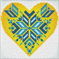Алмазна мозаїка без підрамника "Україна в серці" ©Mariia Davydova AMC7682 20х20 см